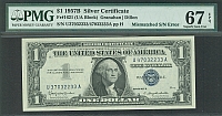 Mismatched Serial Number Error, Fr.1621, 1957B $1 SC, U37032233A--U47032233A, Superb Gem CU, PMG67-EPQ